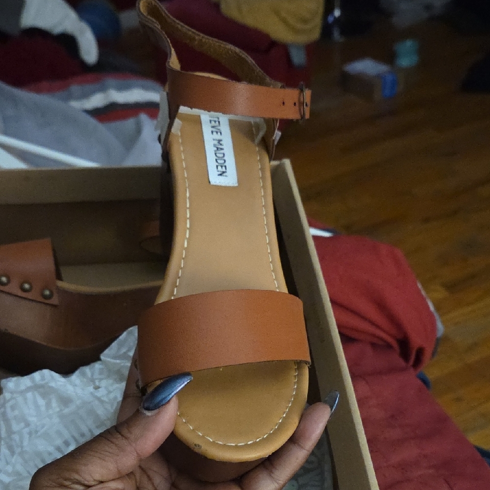 Steve Madden Brown Ankle Strap Sandals